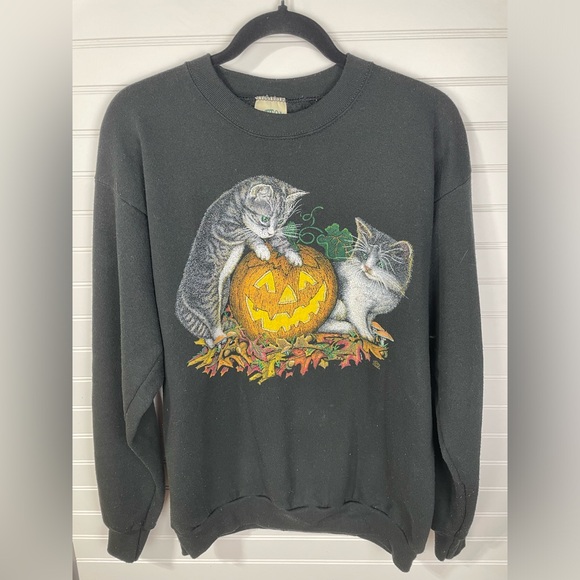 Cotton Grove Sweaters - Cotton Grove Black Cat Halloween Sweater Medium Women’s